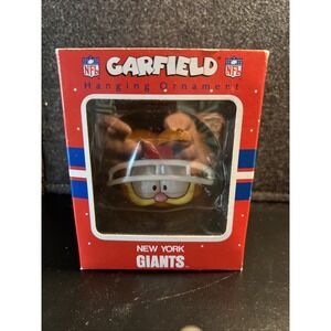 Vintage Enesco Garfield NFL New York‎ Giants Ornament -1978 Helmet Ornament